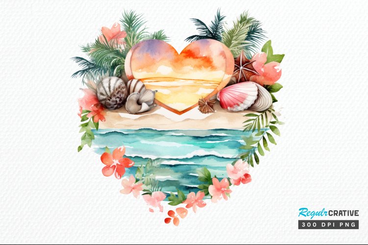 Watercolor Beach Clipart Image 15