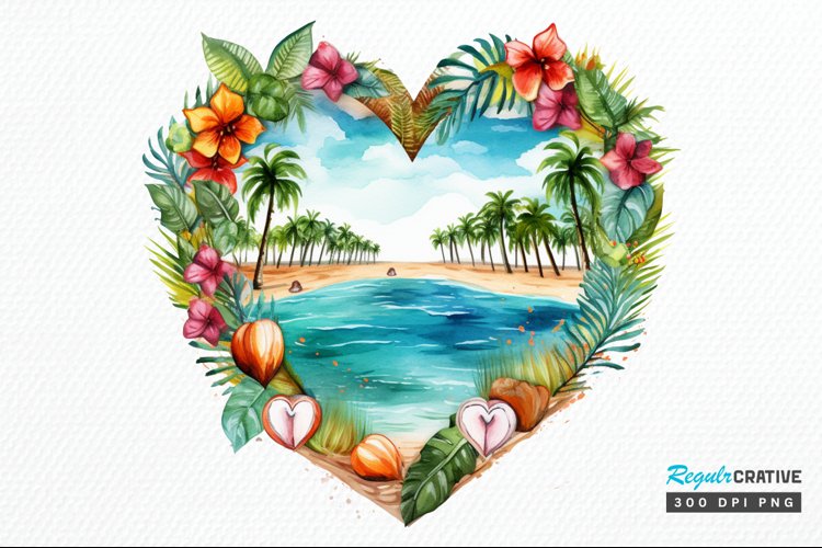 Watercolor Beach Clipart Image 16