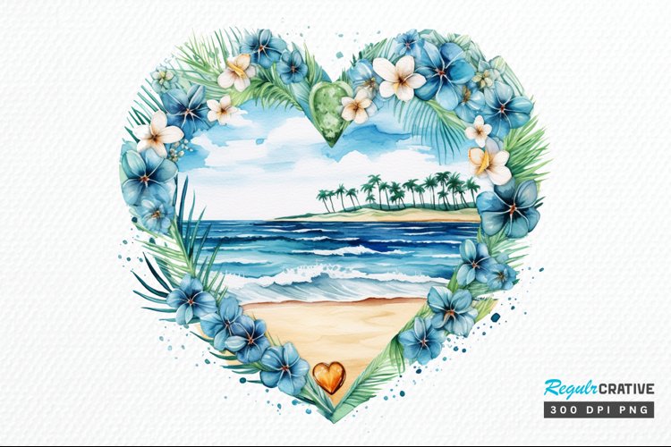 Watercolor Beach Clipart Image 13