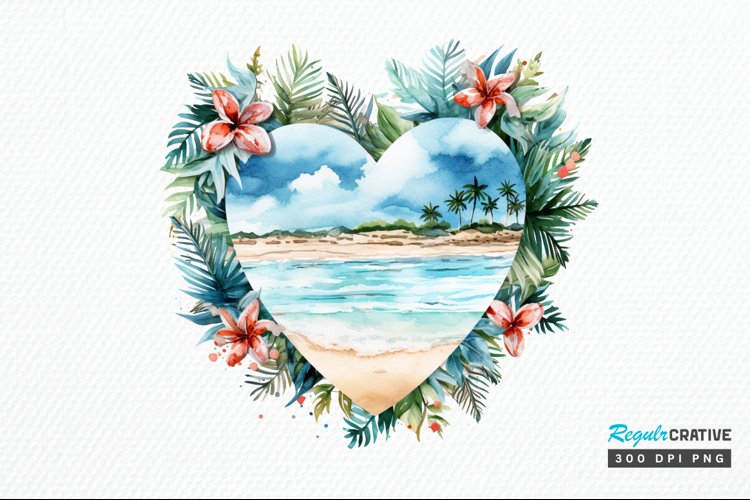 Watercolor Beach Clipart Image 11