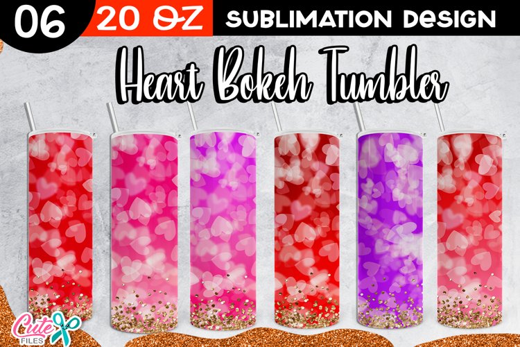 Heart Bokeh Sublimation Tumbler 