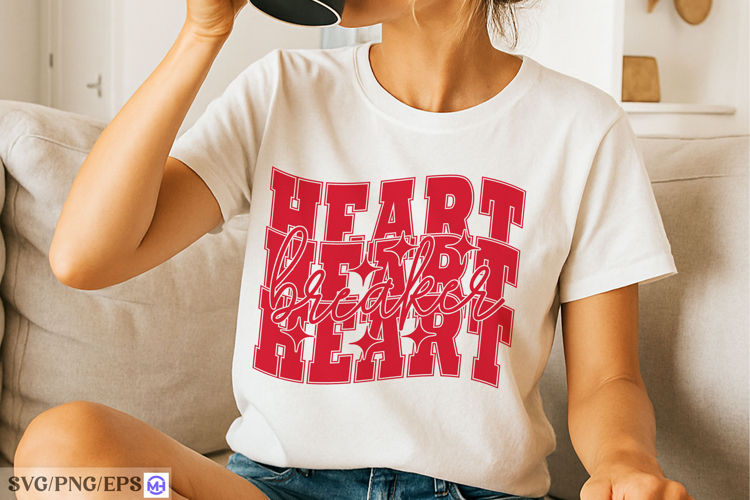 Valentine Heart Breaker SVG PNG T-shirt Design
