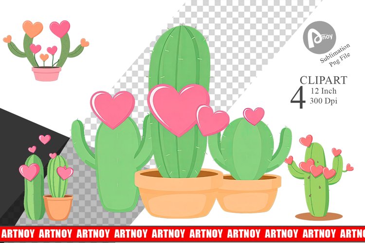 Heart Cactus Clipart