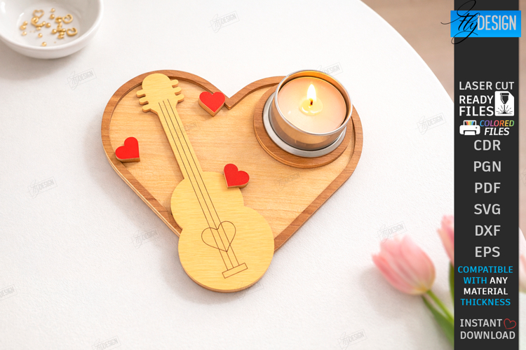 Heart Tea Light Candle Holder Laser Cut | Valentines Day SVG