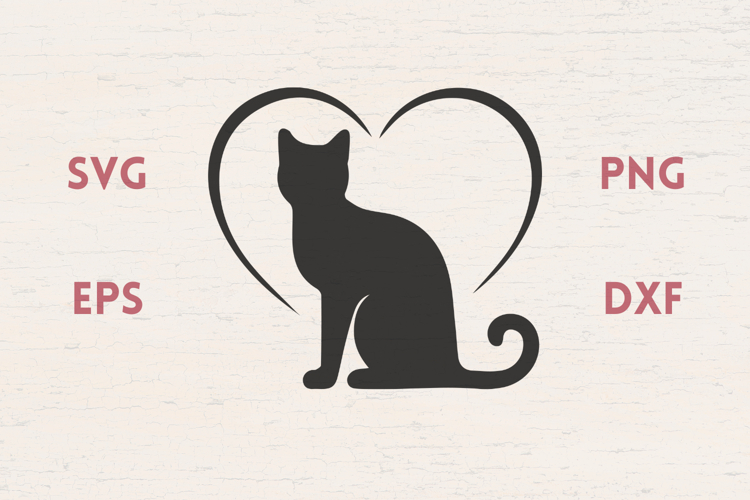 Cat Heart sitting 2 SVG
