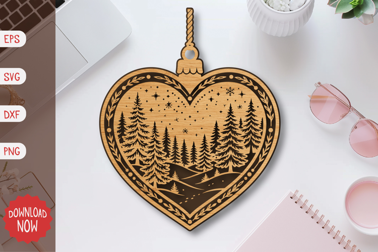 Heart Christmas Ornament SVG