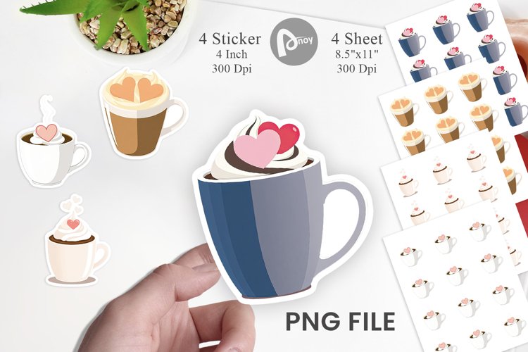 Heart Coffee Sticker