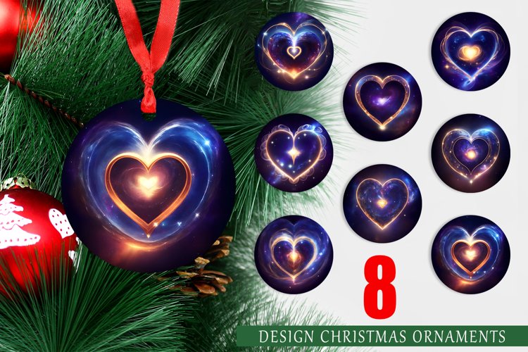 Christmas Ornaments Heart Cosmic and Sparkling