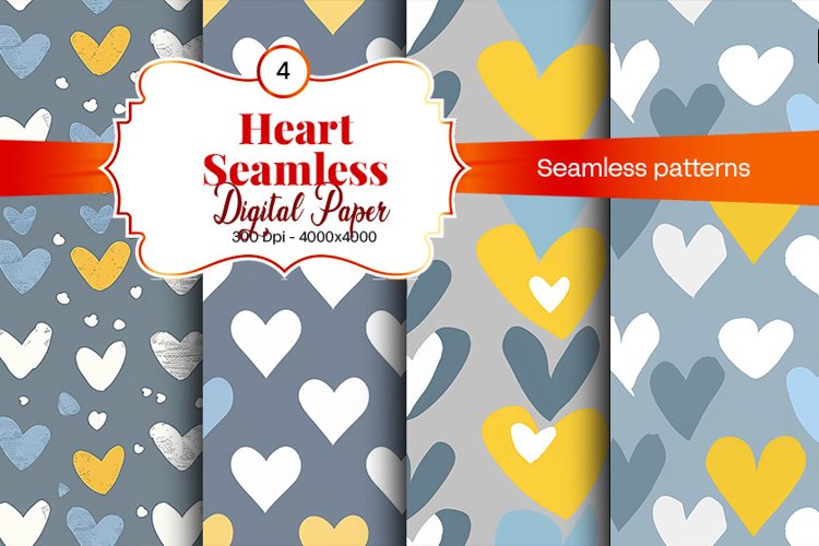 Heart Digital Paper Seamless Digital Pattern example image 1