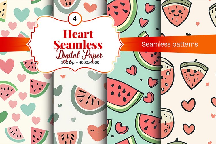 Heart Digital Paper Seamless Digital Pattern