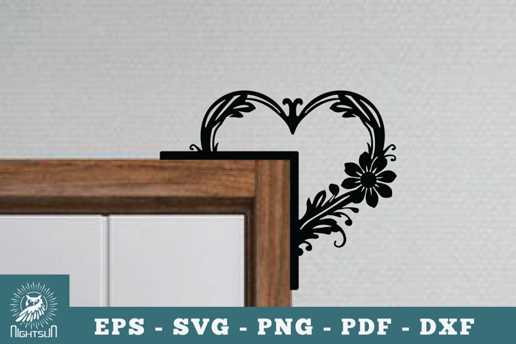 Heart Door Corner Lasercut SVG