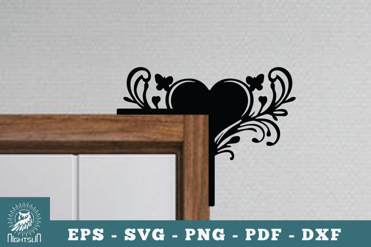 Heart Door Corner Lasercut SVG