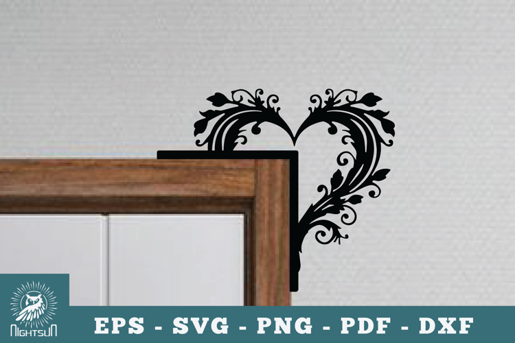 Heart Door Corner Lasercut SVG