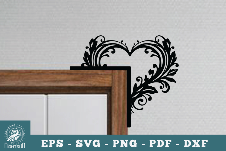 Heart Door Corner Lasercut SVG
