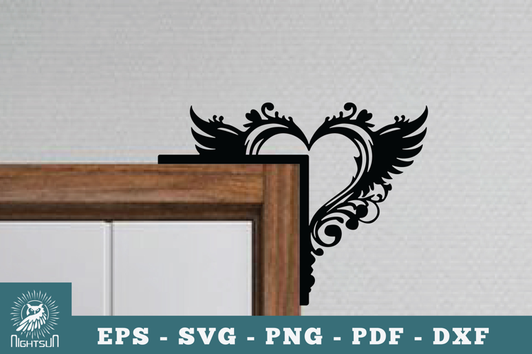 Heart Door Corner Lasercut SVG