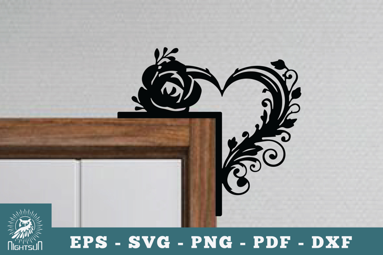 Heart Door Corner Lasercut SVG