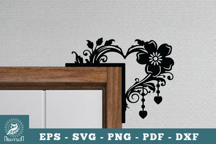 Heart Door Corner Lasercut SVG