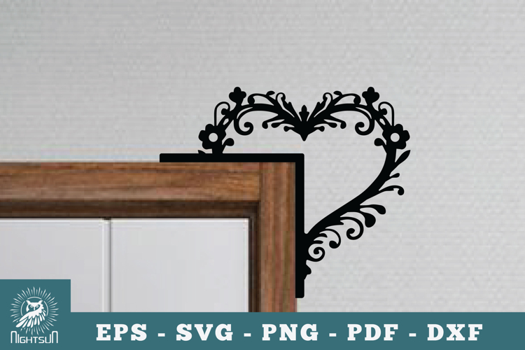 Heart Door Corner Lasercut SVG