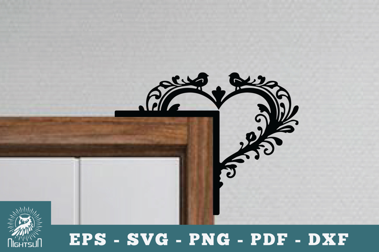 Heart Door Corner Lasercut SVG