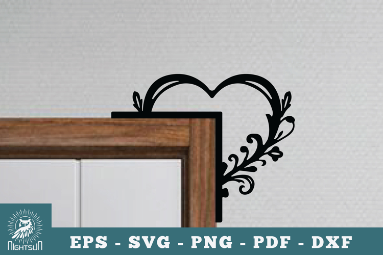 Heart Door Corner Lasercut SVG