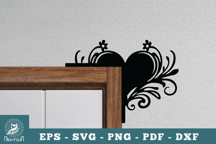 Heart Door Corner Lasercut SVG