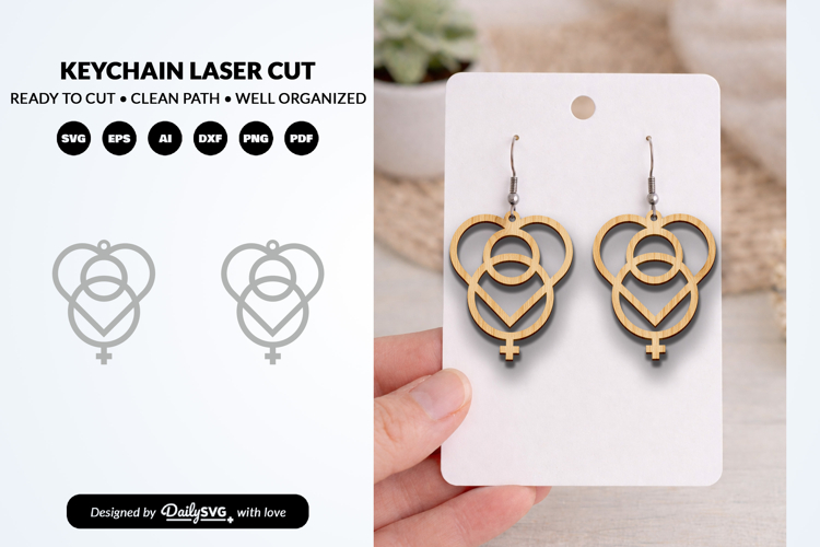 Heart Earring SVG - Laser Cut Jewelry Template