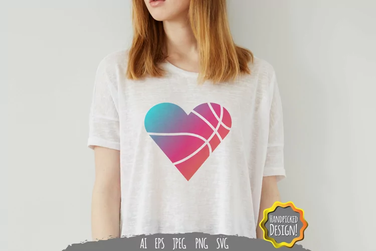 Heart Football with Gradient Color SVG
