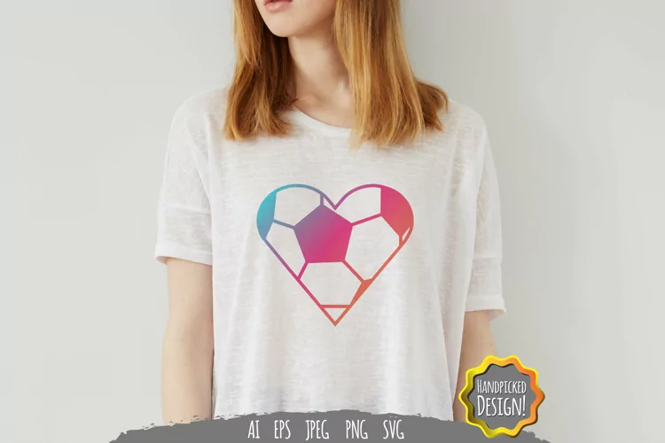 Heart Football with Gradient Color SVG
