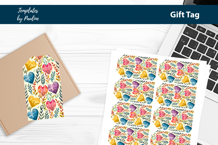 Red Heart Gift Tag Sheet, Printable Heart Product Label