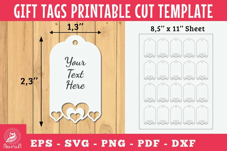 Heart Gift Tags Printable Cut