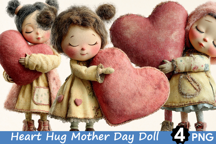 Heart Hug Mother Day Doll clipart