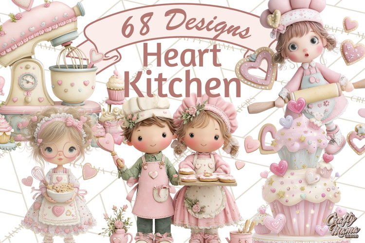 Valentine Baking Clipart, Cute Valentine Baker Character Png