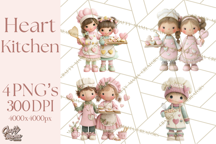 Valentine Baking Clipart, Cute Valentine Baker Character Png