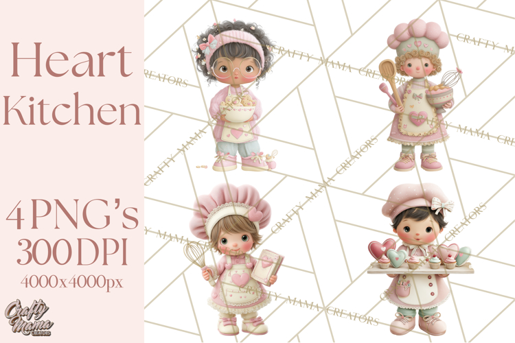 Valentine Baking Clipart, Cute Valentine Baker Character Png