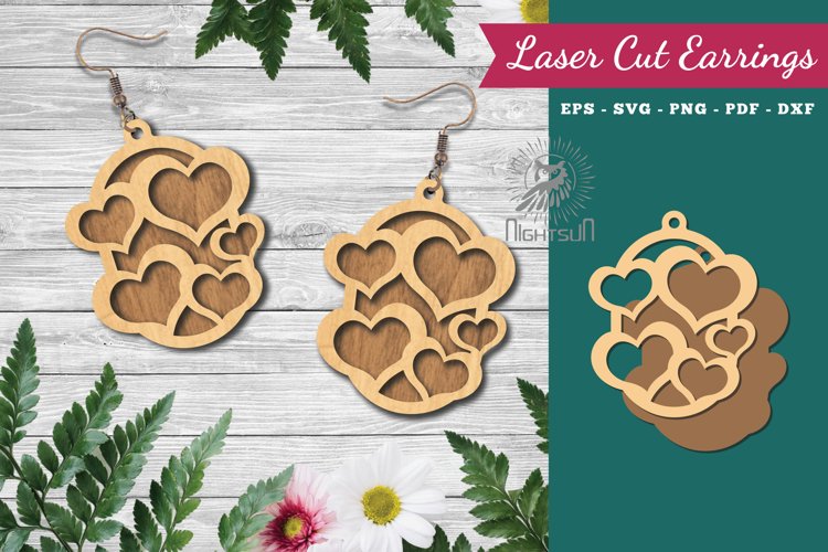 Heart Laser Cut Earrings example image 1