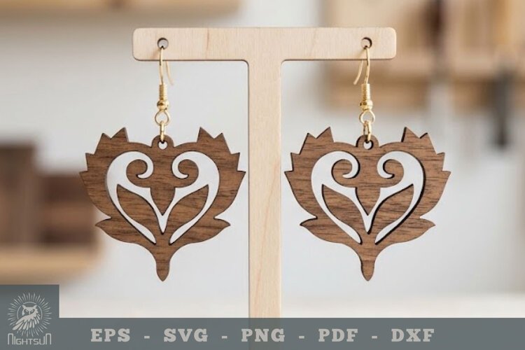 Heart Lasercut Earrings 1 example image 1