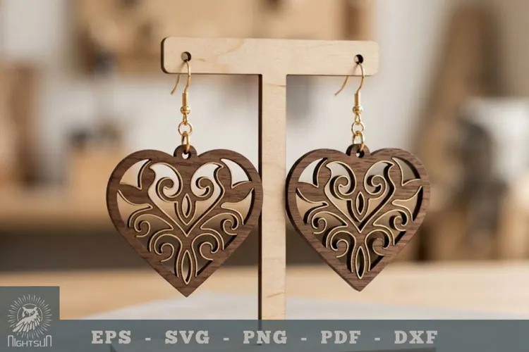 Heart Lasercut Earrings 3