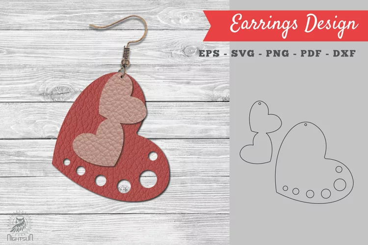 Heart Leather Earring Design 01