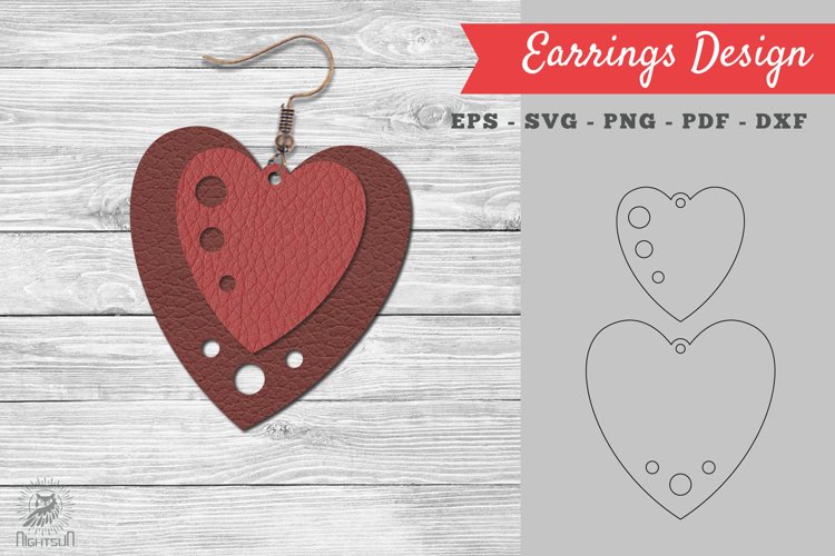 Heart Leather Earring Design 02