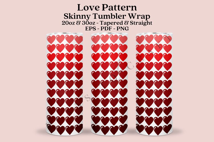 Heart Pattern Skinny Tumbler Sublimation Wrap