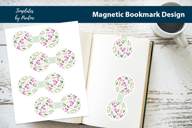 Round Heart Magnetic Bookmark, Love Printable Bookmark