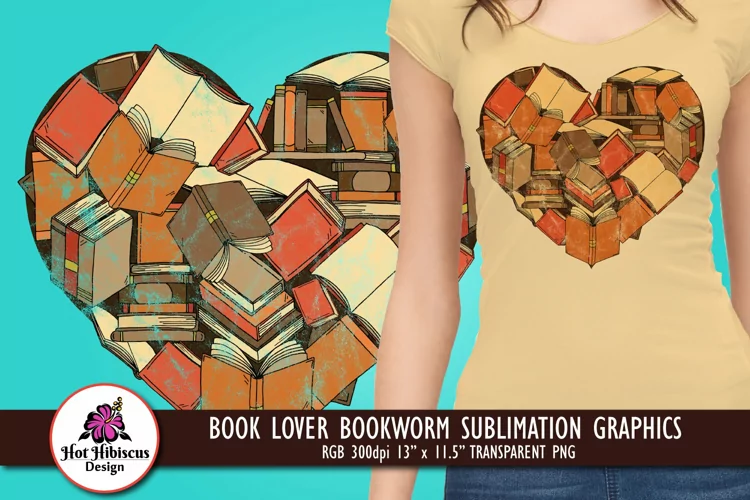 Book Lover Sublimation Design | Librarian Books Sublimation