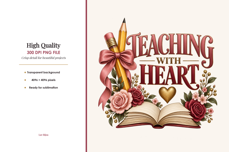 Teaching With Heart Teacher PNG