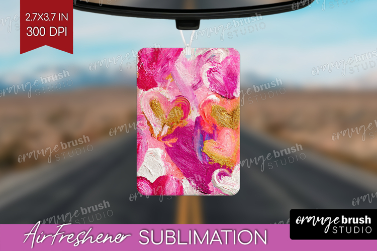 Hearts Air Freshener PNG - Valentines Day PNG Sublimation