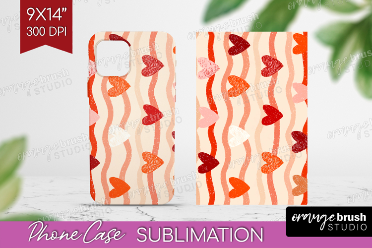 Hearts Phone Case PNG - Valentines Day Case PNG Sublimation