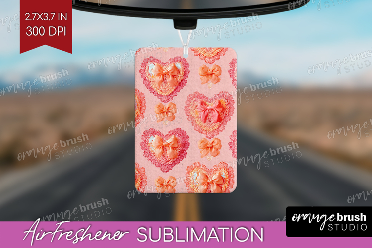 Hearts Air Freshener PNG - Valentines Day PNG Sublimation