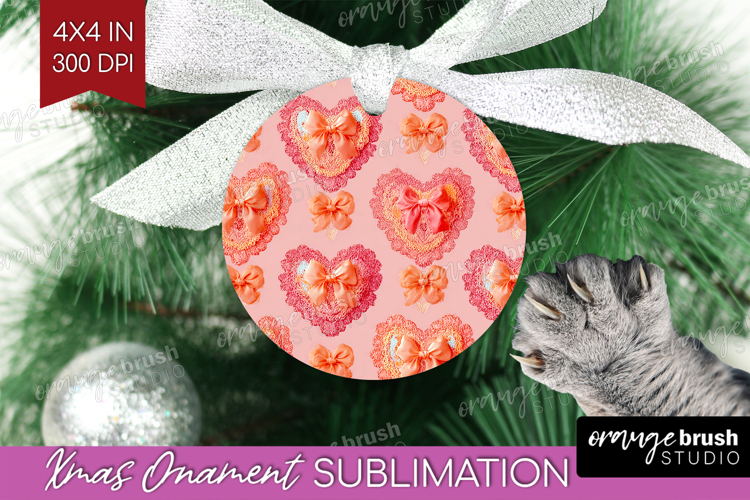 Hearts Ornament PNG - Valentines Day PNG Sublimation