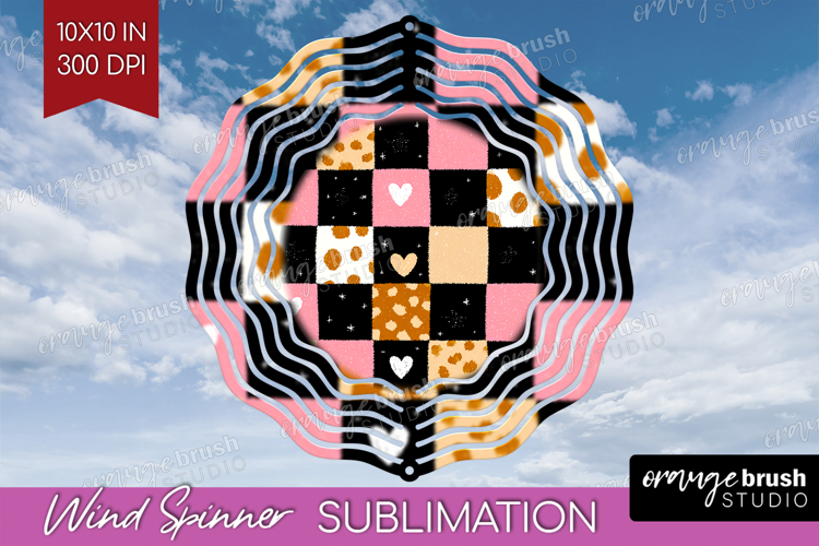 Hearts Wind Spinner Sublimation PNG - Valentines Day Round