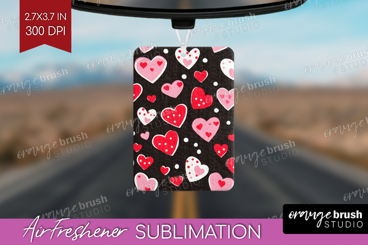 Hearts Air Freshener PNG - Valentines Day PNG Sublimation