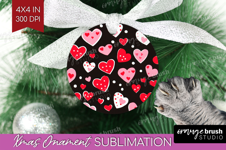 Hearts Ornament PNG - Valentines Day PNG Sublimation